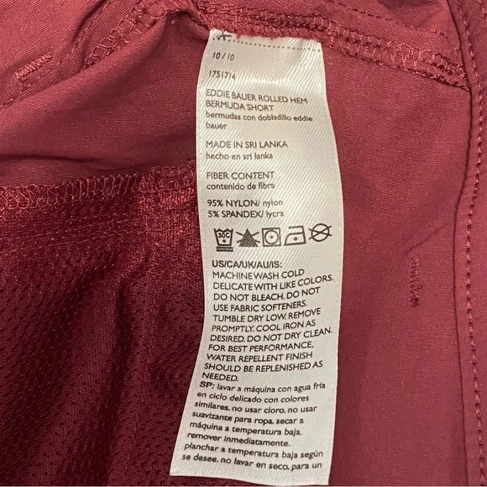 Women's Eddie Bauer Rolled Hem Bermuda Shorts 10‎ Burgundy Red Casual Outdoor